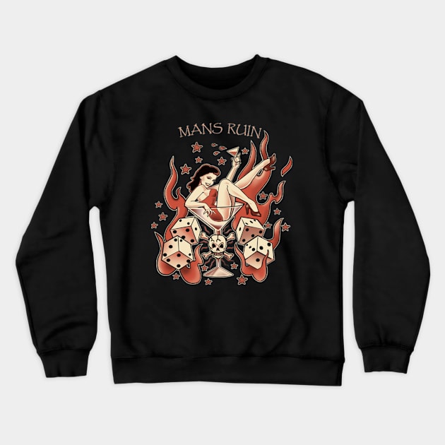 Man's Ruin Crewneck Sweatshirt by LuckyDevil